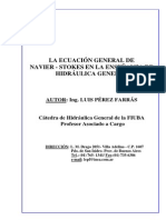 La Ecuacion General de Navier-Stokes en La Enseñanza de Hidraulica General - Ing. Luis Perez Farras
