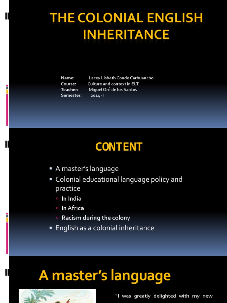 Colonial Legacy of English Language | PDF | English Language | Colonialism