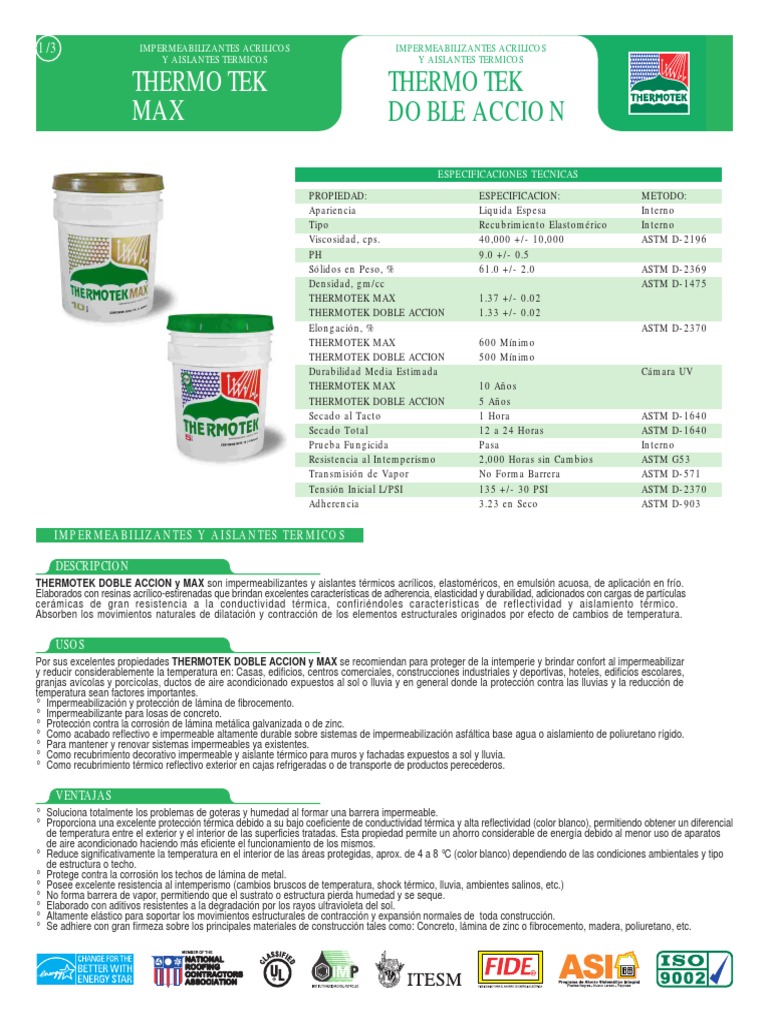 THERMOTEK DOBLE ACCIÓN 19 L TERRACOTA Impermeabilizantes Acrilicos ...
