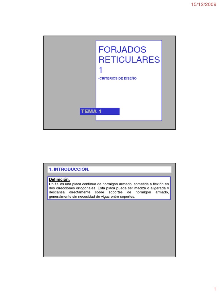 Diseño de Forjados Reticulares | PDF | Materiales de construcción ...