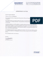 Appointment Letter of Pace Air Management