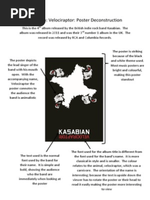 Kasabian Velociraptor Poster Analysis | PDF