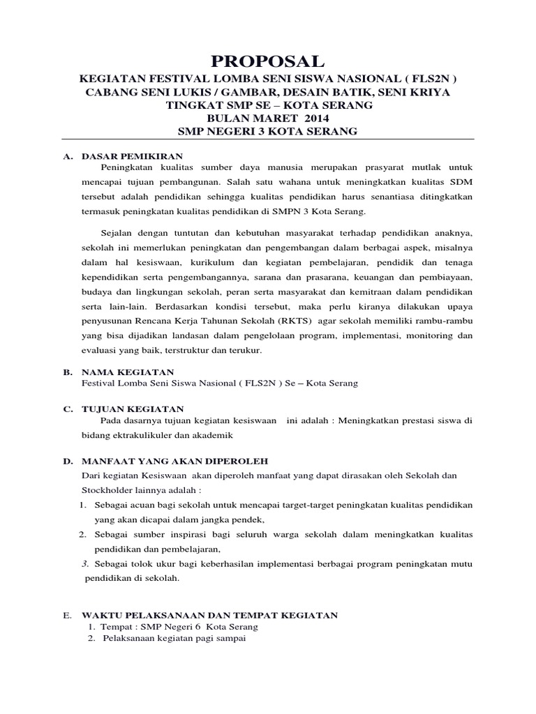 Proposal Kegiatan Fls2n Docx