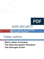 Data Security: Block Ciphers and The Data Encryption Standard