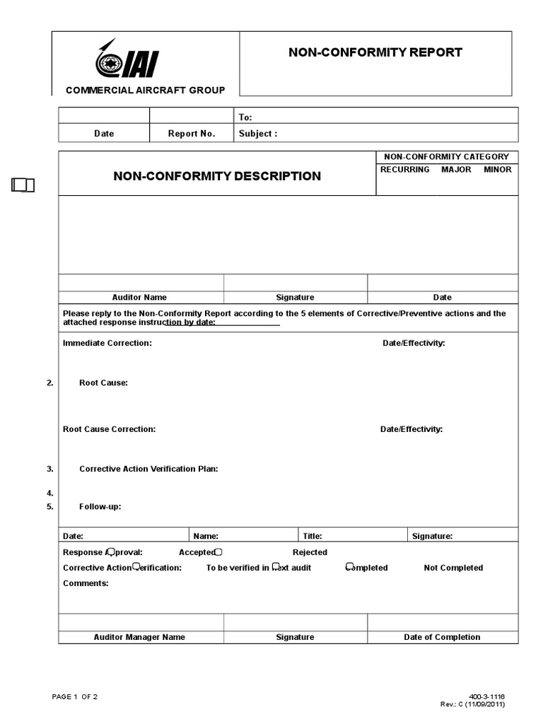 Non Conformity Check Procedure – SUGUH