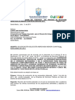 Modelo - Oficio Adjudicación de Contrato de Servicios - MUNICIPIO SANTA MARTA PDF