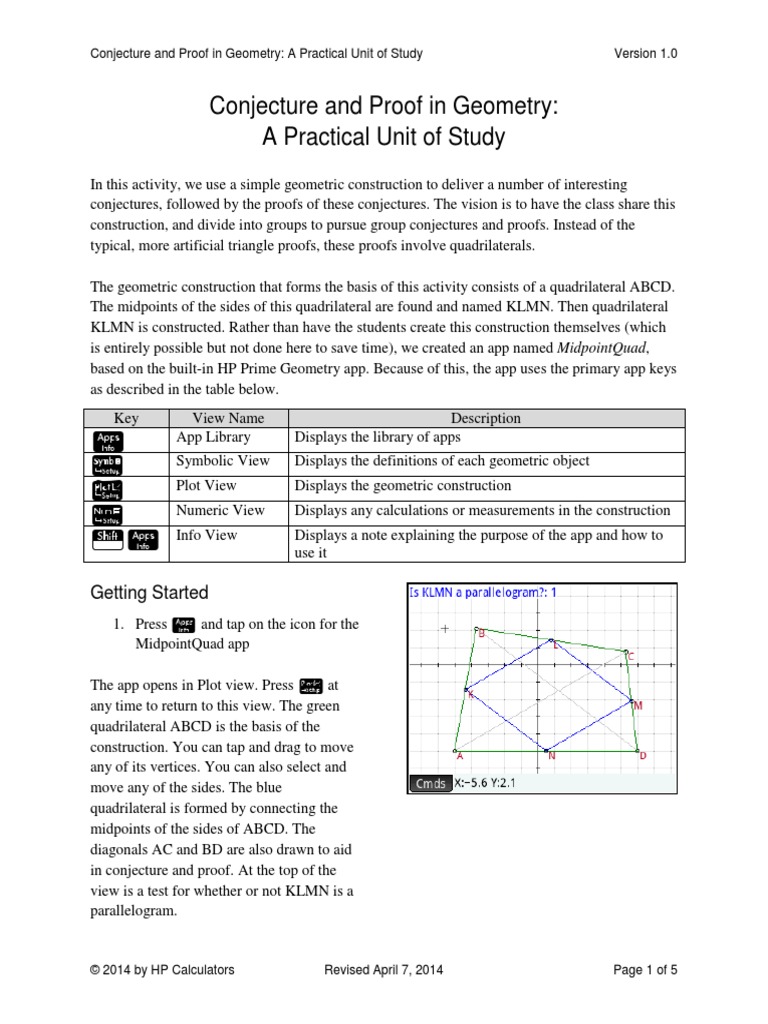 Conjecture and Proof in Geometry | Euclidean Geometry | Elementary Geometry