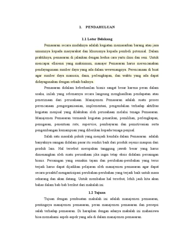 Makalah Manajemen Pemasaran