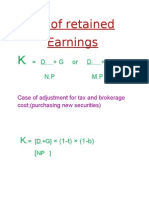 Cost of Retained Earnings: D + G or D + G N.P M.P