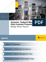 Symantec Endpoint Management Suite Customer Presentation: Manage. Secure. Recover