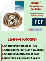 Rate of Return One Project: Engineering Economy
