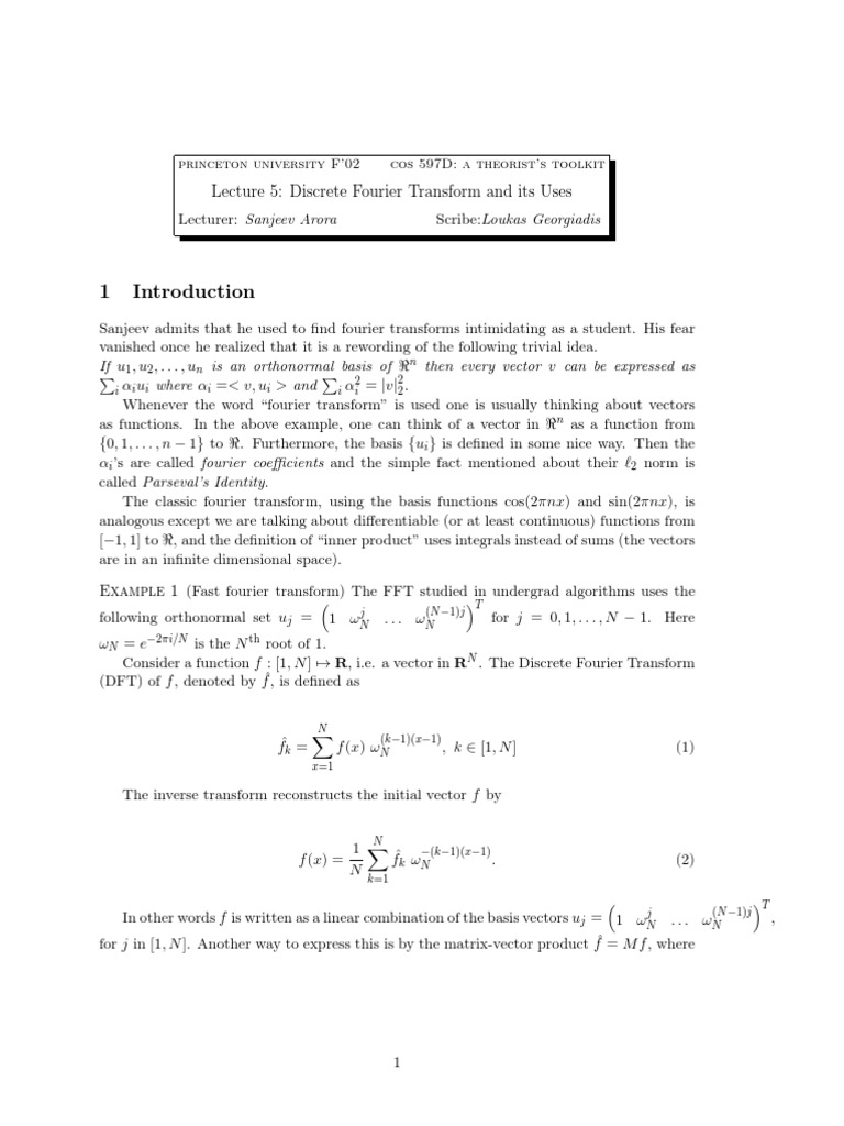 Fourier Transform for Theorists | PDF | Discrete Fourier Transform ...