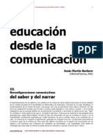 MARTÍN BARBERO (2002) Reconfiguraciones Comunicativas Del Saber y Del Narrar