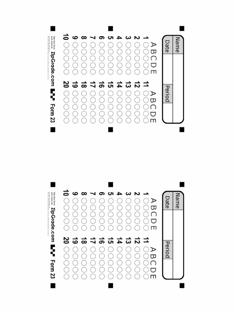 Zip Grade Answer Sheet | Can ZipGrade do alternate answers or ...
