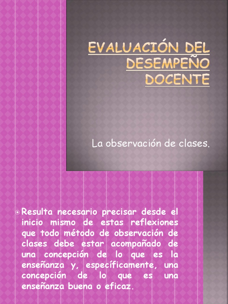 Evaluacion Del Desempeño Docente | PDF | Evaluación | Observación