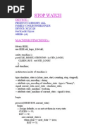 Stop Watch Coding (VHDL)