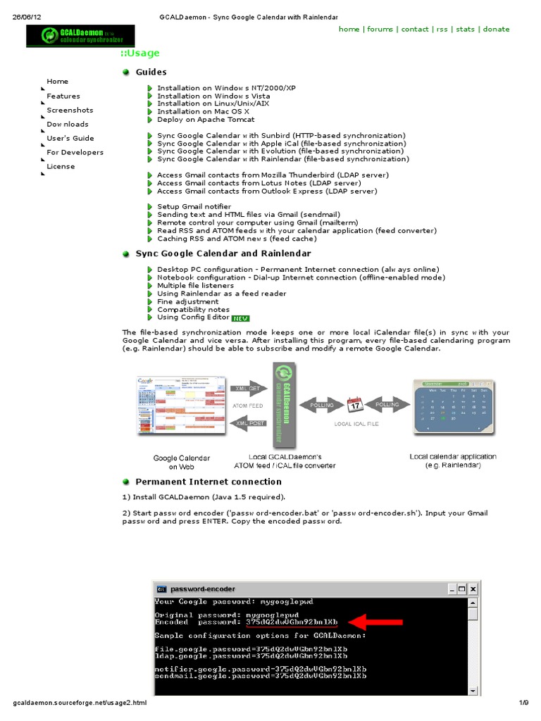 GCALDaemon Sync Google Calendar With Rainlendar PDF Online And