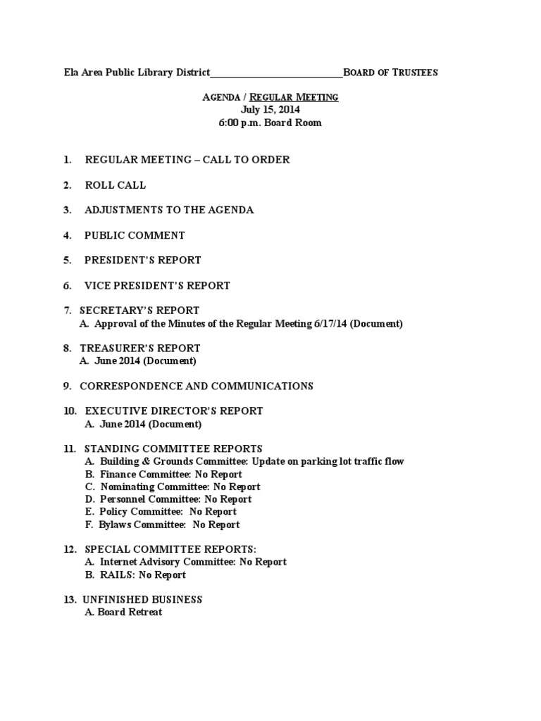 Ela Area Public Library July Agenda | PDF | Teaching Methods & Materials