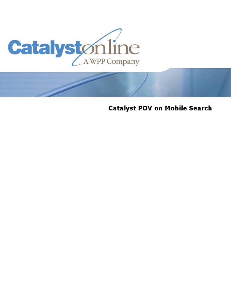 Catalyst POV On Mobile Search | PDF | Computers