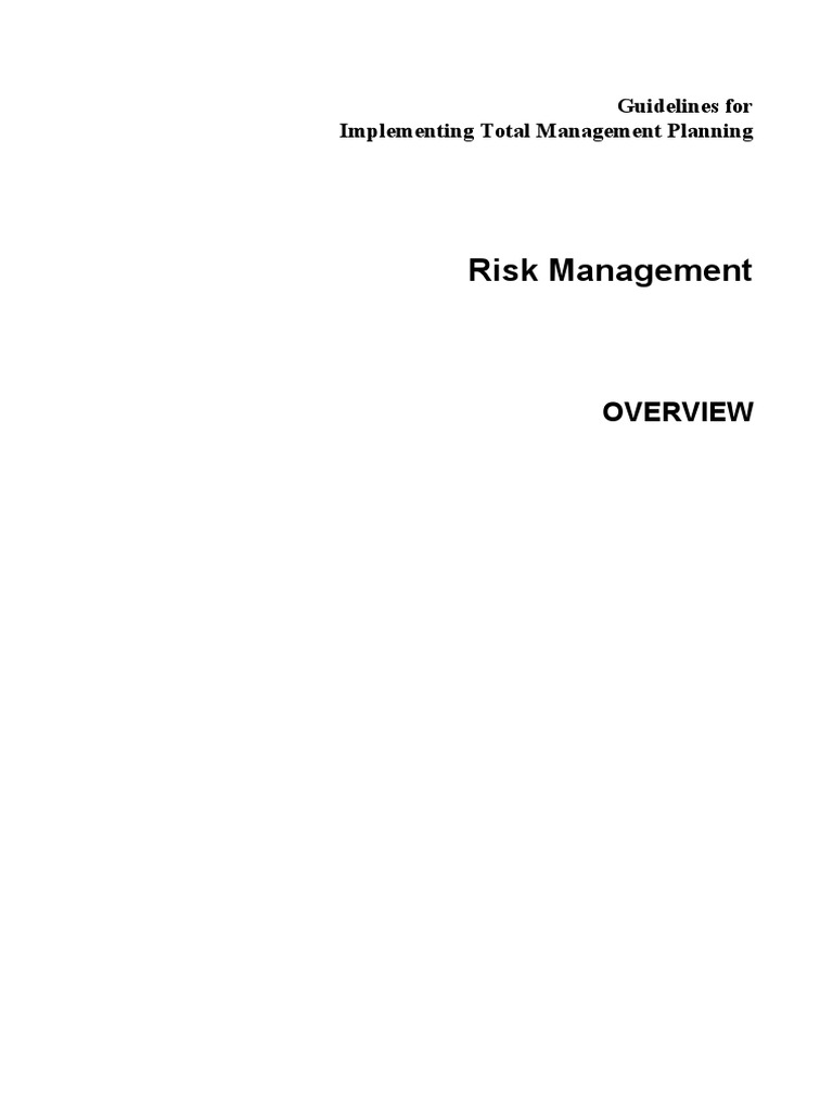 Risk Management: Guidelines For Implementing Total Management Planning ...
