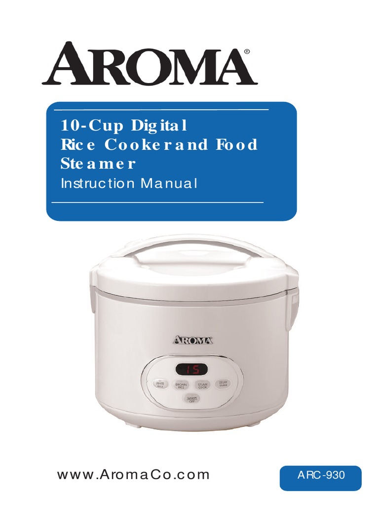 10-Cup Digital Rice Cooker and Food Steamer: Instruction Manual | PDF ...