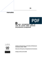 Bases Conceptuales Para El Ciclo de Cursos Sobre Gerencia de Proyectos y Programas