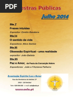 Palestras públicas julho 2014