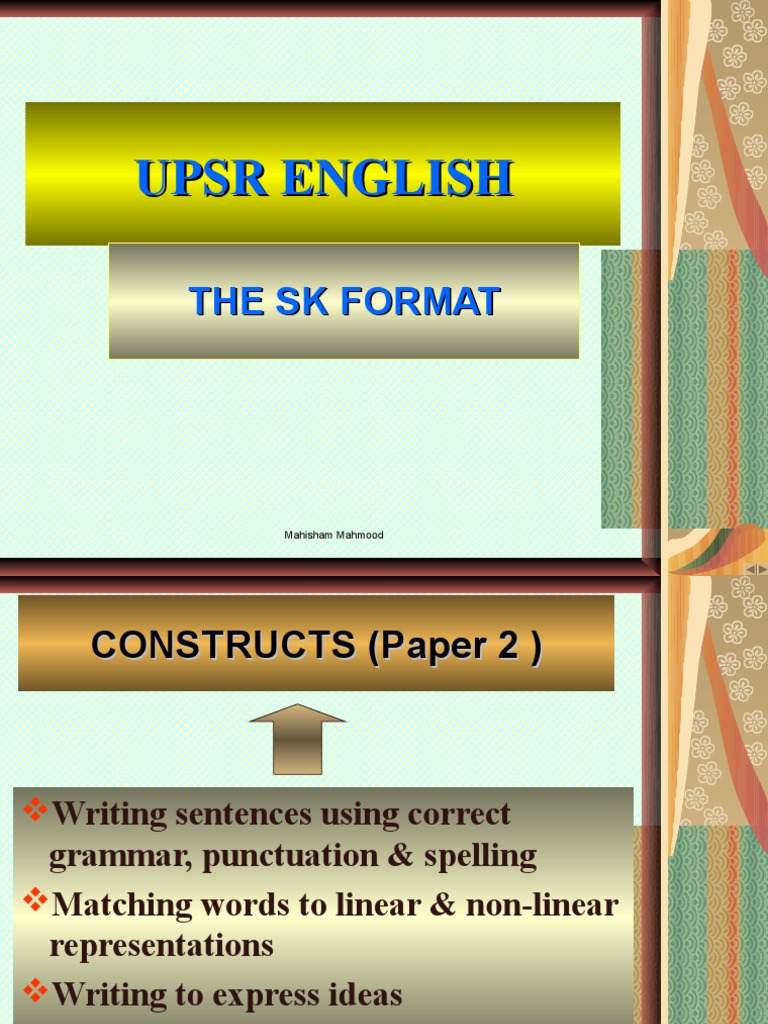 Mahisham Upsr Paper 2 2008b | PDF | Grammar | Linguistics