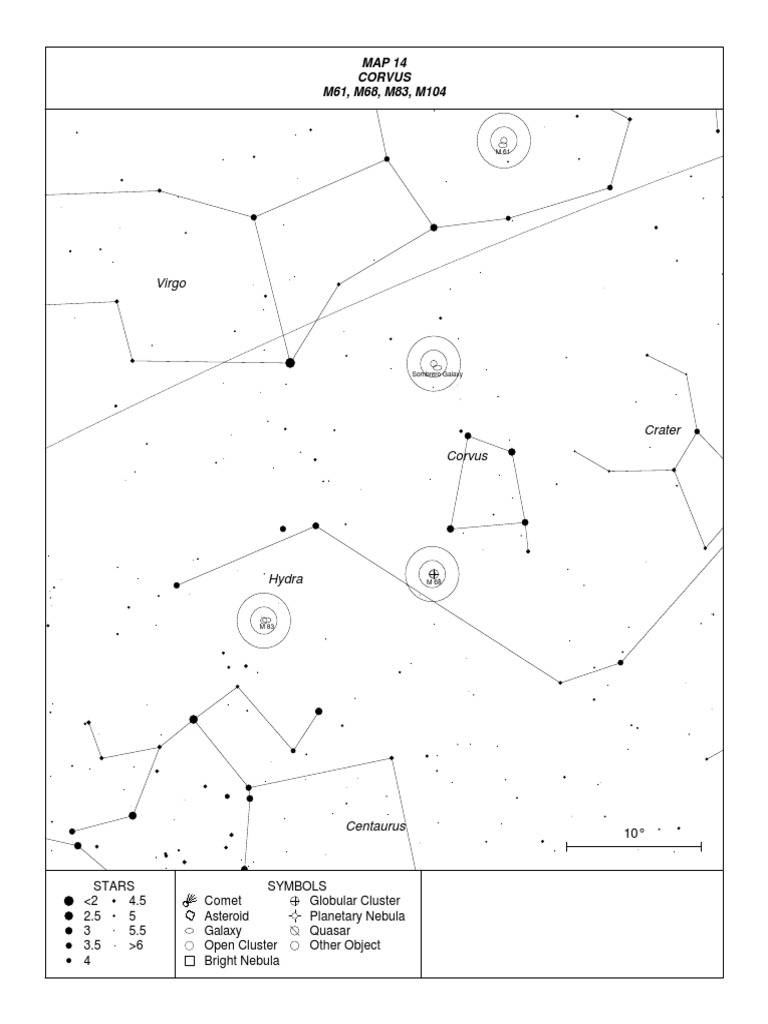 Virgo: MAP 14 Corvus M61, M68, M83, M104 | PDF