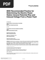 Ieee Recommended Practice For Determining The Electric Power Station Ground Potential Rise and Induc