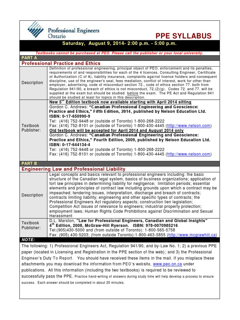 PPE Syllabus PDF Test (Assessment) Engineer