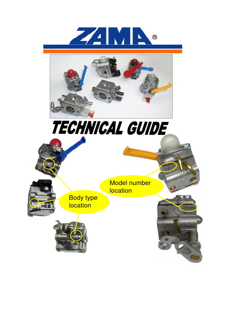 Zama Carburetor Tech Guide, 2 Cycle PDF Carburetor Throttle
