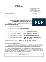 Advertised Tender Enquiry (RFP) Cost of Tender Form Is Rs
