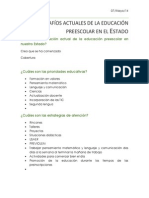 PREGUNTAS Los Desafíos Actuales de La Educación Preescolar en El Estado