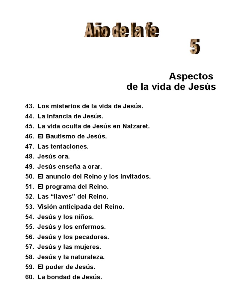 Aspectos clave de la vida de Jesús | PDF | Oración | Jesús