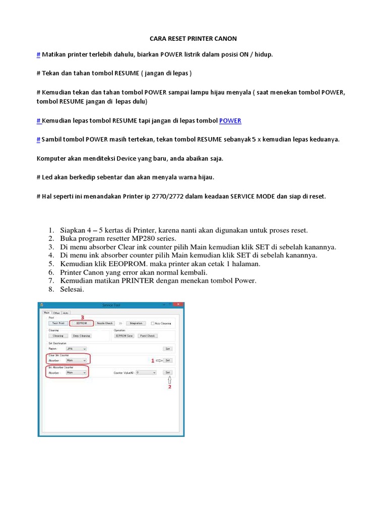 Cara Reset Printer Canon | PDF