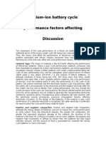 Lithium-Ion Battery Cycle Performance Factors Affecting Discussion