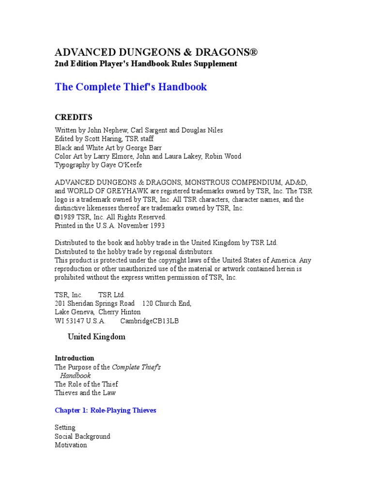 The Complete Thief's Handbook | PDF | Leisure