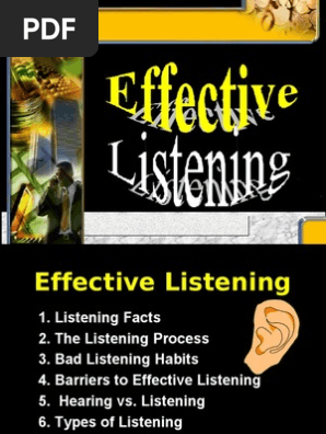 Image result for 5 barriers to effective listening pdf