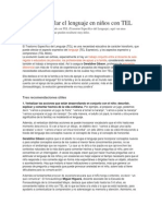 Cómo Estimular El Lenguaje en Niños Con TEL