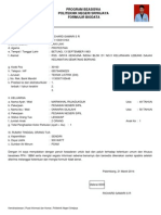 Beasiswa PNS Politeknik Sriwijaya Formulir Biodata