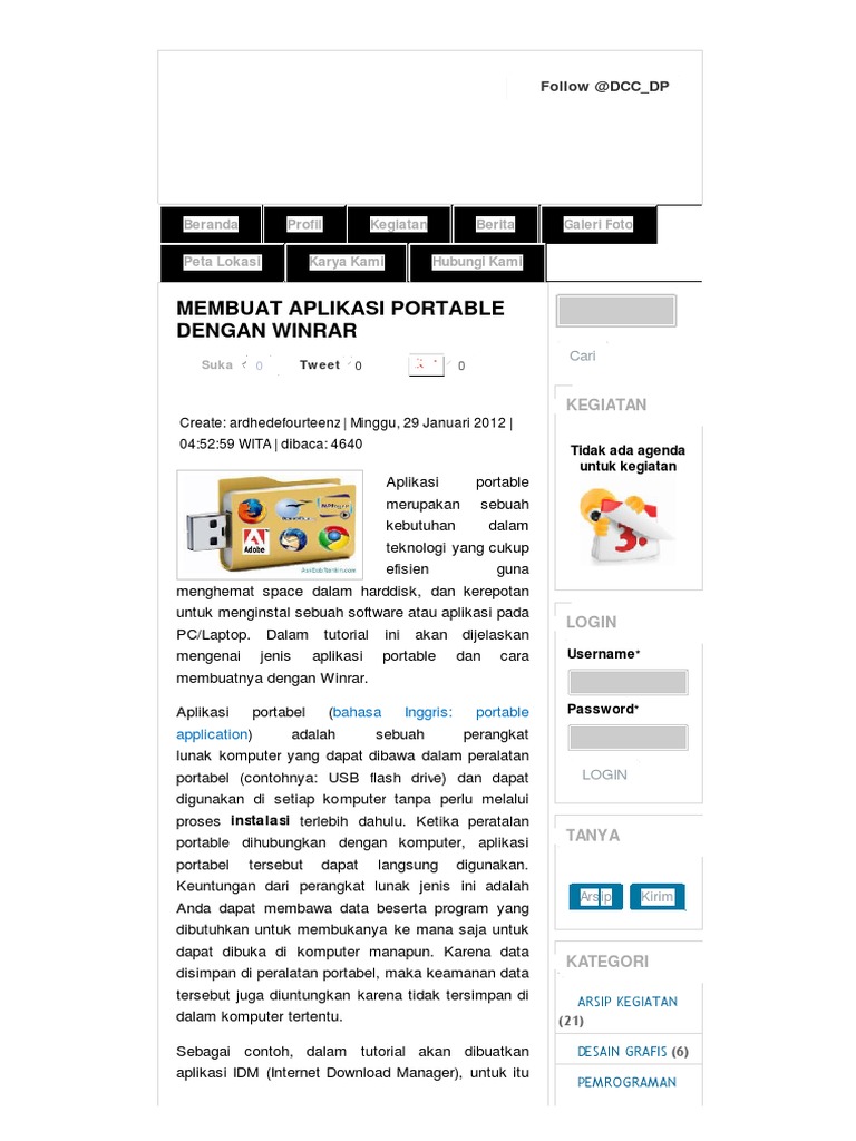 Membuat Aplikasi Portable Dengan Winrar PDF