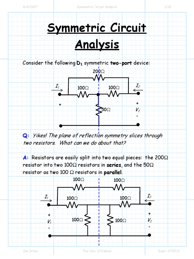 Symmetric Circuit Analysis | Symmetry | Network Analysis (Electrical ...