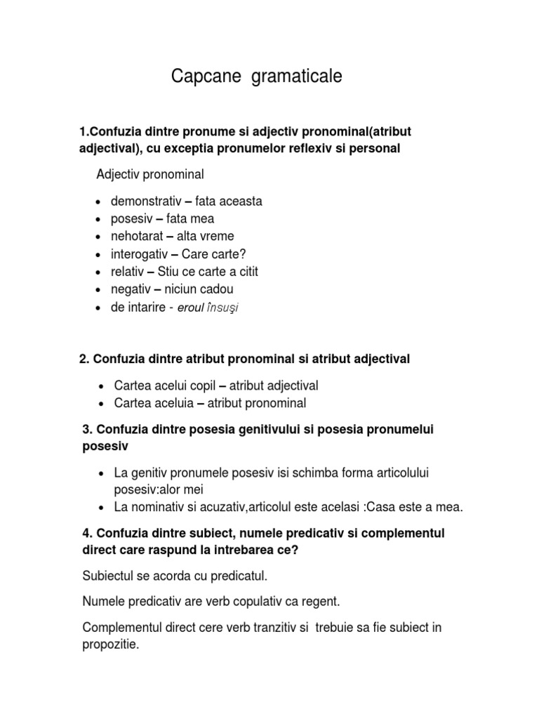 Capcane Gramaticale