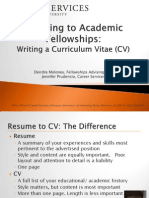 Academic Fellowships Writitng a CV