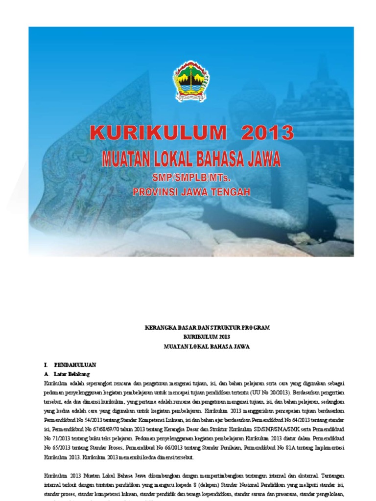 Kurikulum Mulok Bahasa Jawa Smp 2013