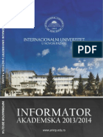 Internacionalni - Univerzitet U Novom Pazaru Informator 2014/2015.