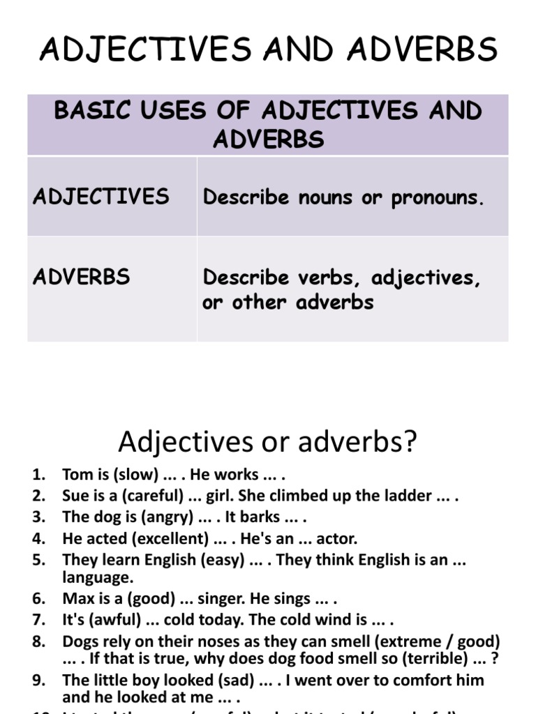 Understanding Adjectives and Adverbs | PDF