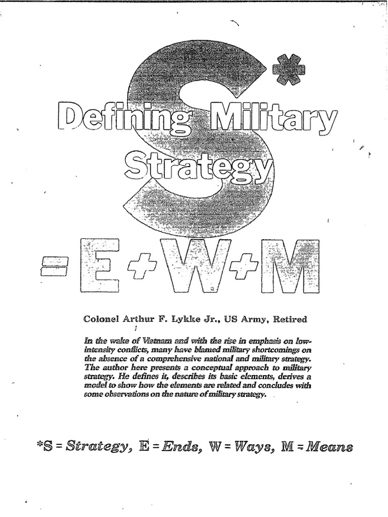 Defining Military Strategy Military Strategy Military