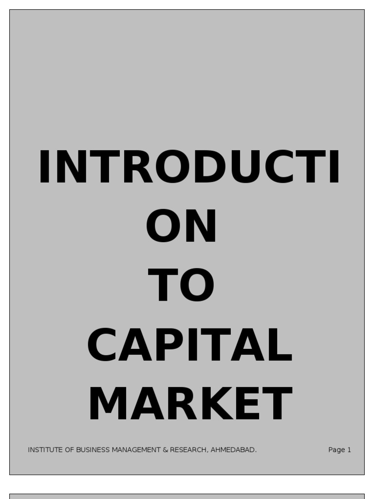 Indian Capital Markets | PDF | Securities (Finance) | Financial Markets